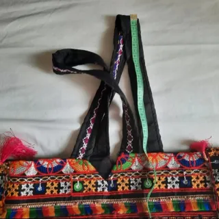 Bolso tipo shopper bordado multicolor