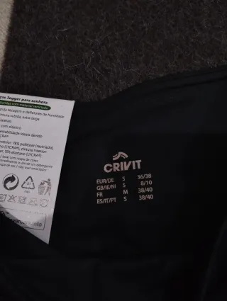 Pantalones deportivos CRIVIT Talla S Negro