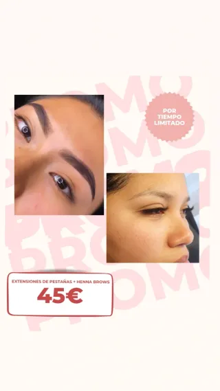 Extensiones de pestañas + diseño de cejas