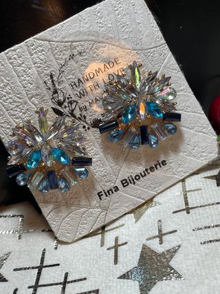 Pendientes Fiesta Nochevieja degrade de azules