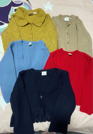 Lote 5 rebecas niña 3/4 años