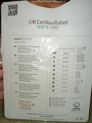 T.12-14a Panty transparente niña