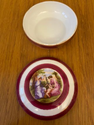 Portagioie e piattino Bavaria decorati