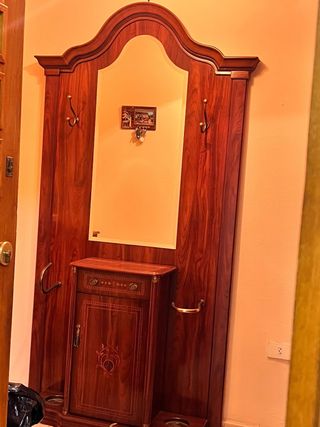 Recibidor Clásico Madera con Espejo