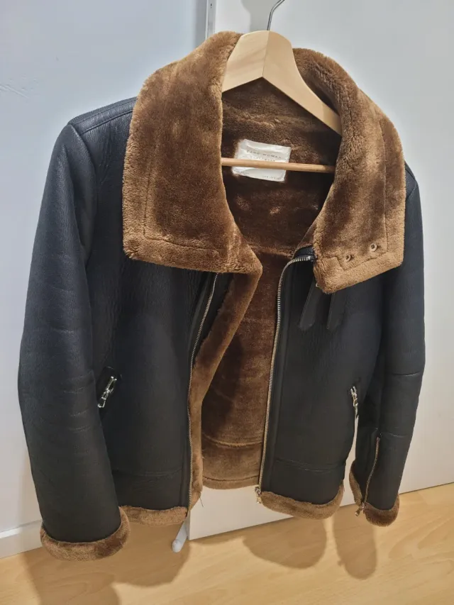 Giubbotto biker nero da donna taglia M