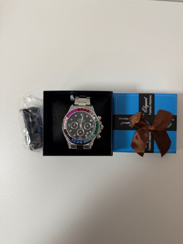 Orologio Multicolore e Argentato
