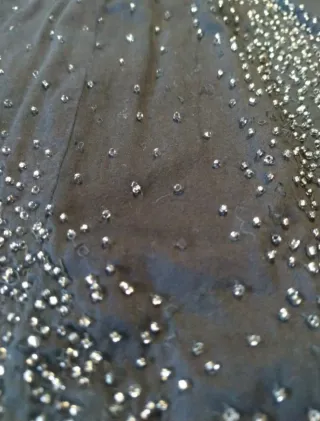 Chaleco mujer S abalorios plateados