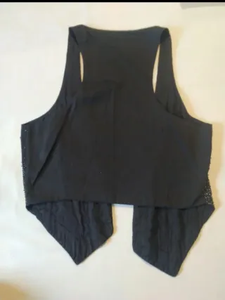 Chaleco mujer S abalorios plateados