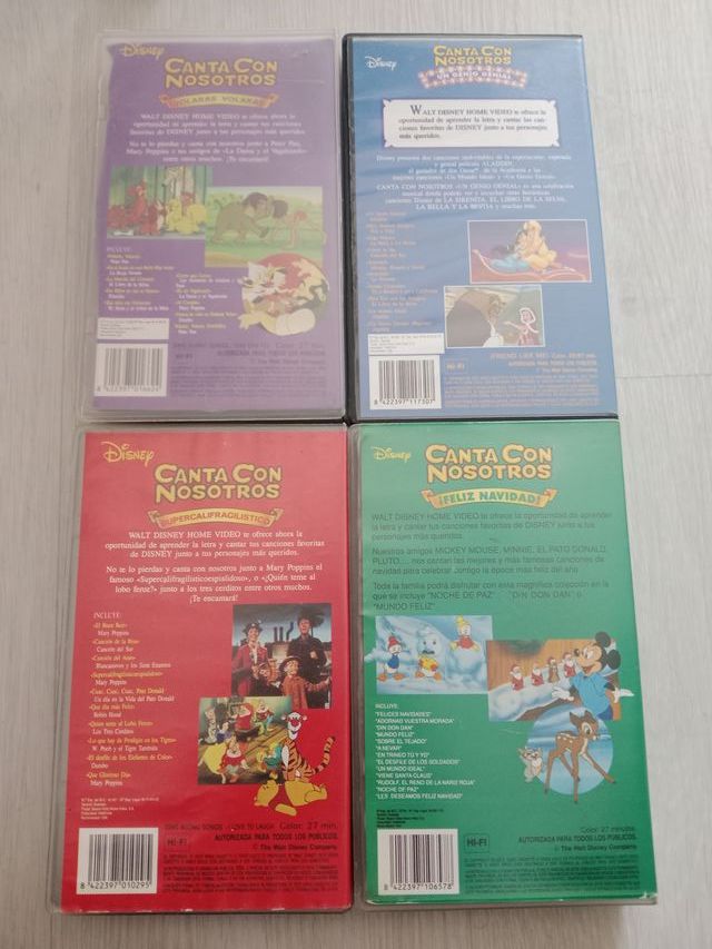 Lote 4 VHS Canta con nosotros