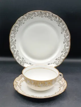 Trío de taza de té o café largo porcelana francesa