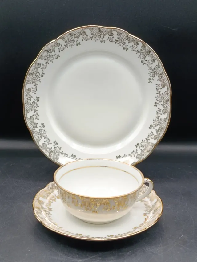 Trío de taza de té o café largo porcelana francesa