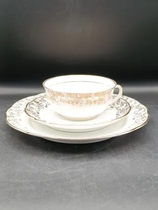 Trío de taza de té o café largo porcelana francesa