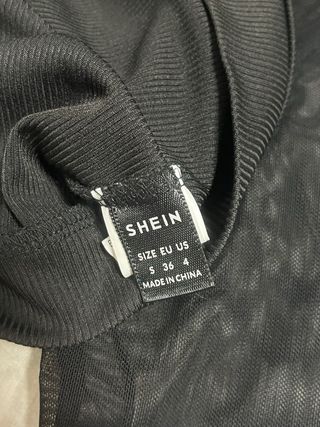 Top negro manga larga - talla S