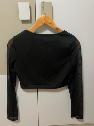 Top negro manga larga - talla S