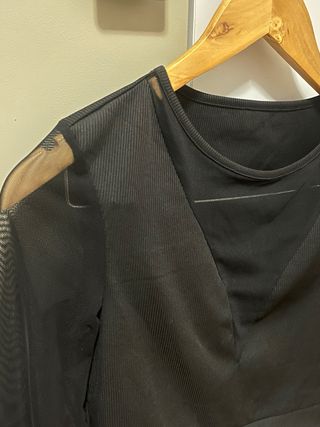 Top negro manga larga - talla S