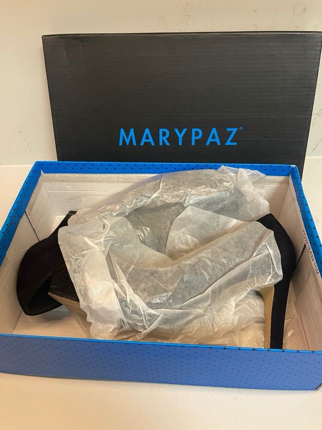 Zapatos Marypaz Ante Negros Talla 37