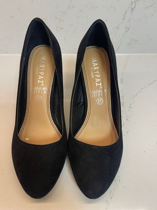 Zapatos Marypaz Ante Negros Talla 37