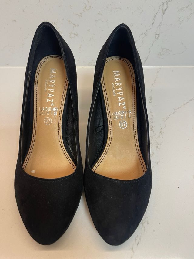 Zapatos Marypaz Ante Negros Talla 37