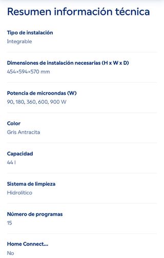 Horno compacto microondas Balay gris