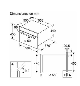 Horno compacto microondas Balay gris
