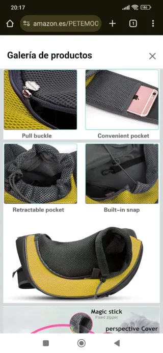 Bolso transportín perro pequeño