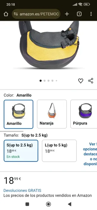 Bolso transportín perro pequeño