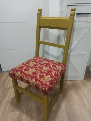 Silla vintage madera tapizada