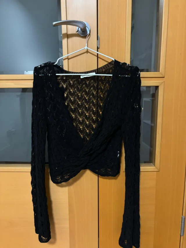 Camiseta nudo delantero negra talla única