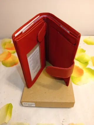 Cartera Piel Roja