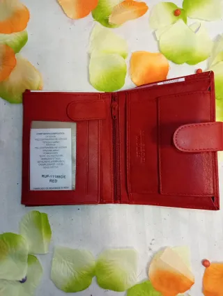 Cartera Piel Roja