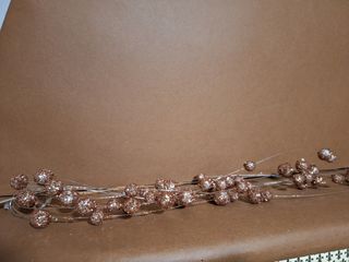 Ramo decorativo sfere glitter brown