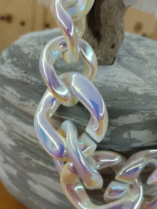 Collar eslabones grandes iridiscente