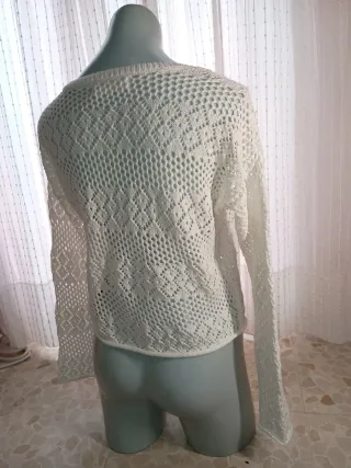 Jersey de punto blanco calado