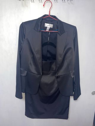 Traje de chaqueta y falda Mango negro