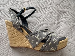 Sandalias Louis Vuitton Lona Gris/Azul