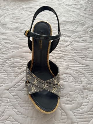 Sandalias Louis Vuitton Lona Gris/Azul
