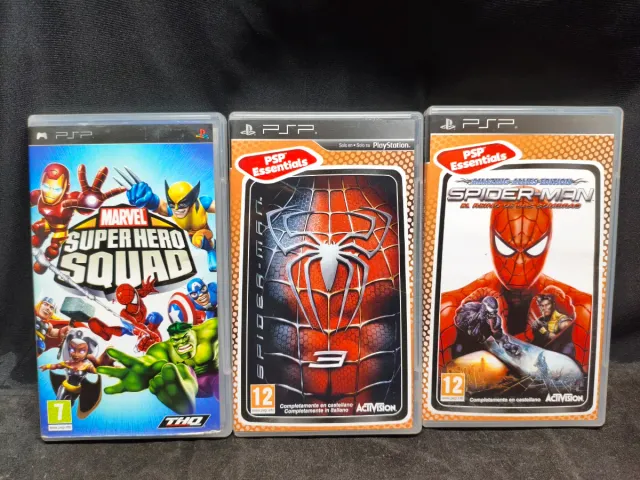 Lote 3 Jogos PSP: Marvel & Homem-Aranha