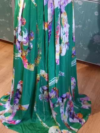 Vestido largo fiesta floral verde