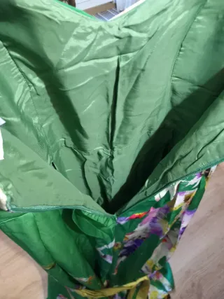 Vestido largo fiesta floral verde