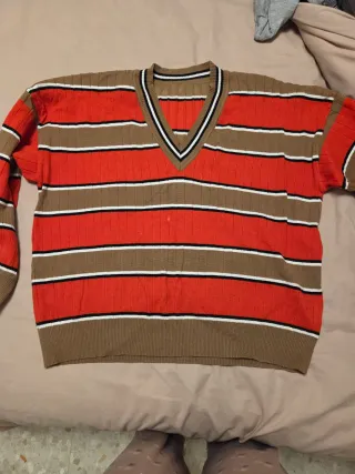 Jersey de rayas V-neck