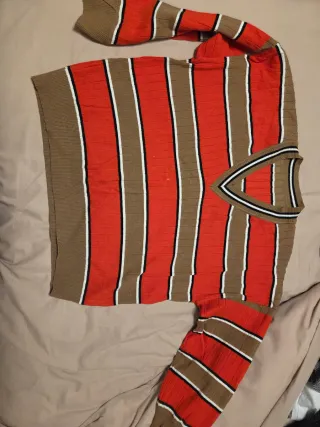 Jersey de rayas V-neck