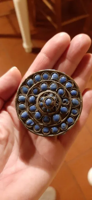 Scatola vintage pietre blu tibetana