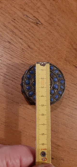 Scatola vintage pietre blu tibetana