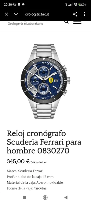 Reloj Ferrari hombre
