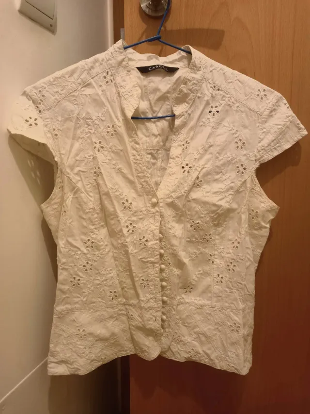 Blusa CAROLL blanca manga corta