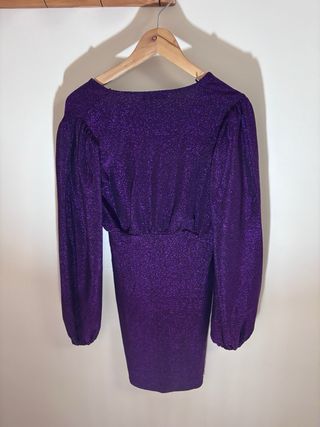Vestido Morado Brillante Pull and Bear