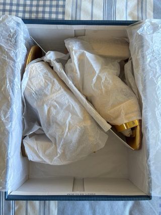 Sandalias tacón MARYPAZ doradas talla 38