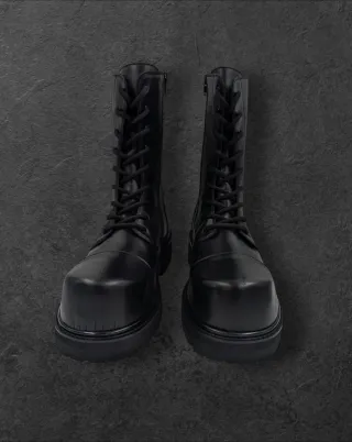 Vetements Stomp Leather Combat Boots