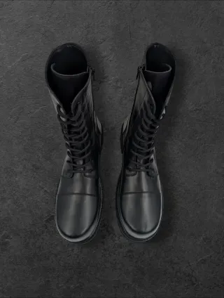 Vetements Stomp Leather Combat Boots