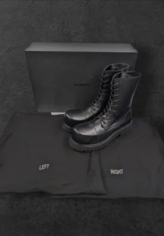 Vetements Stomp Leather Combat Boots